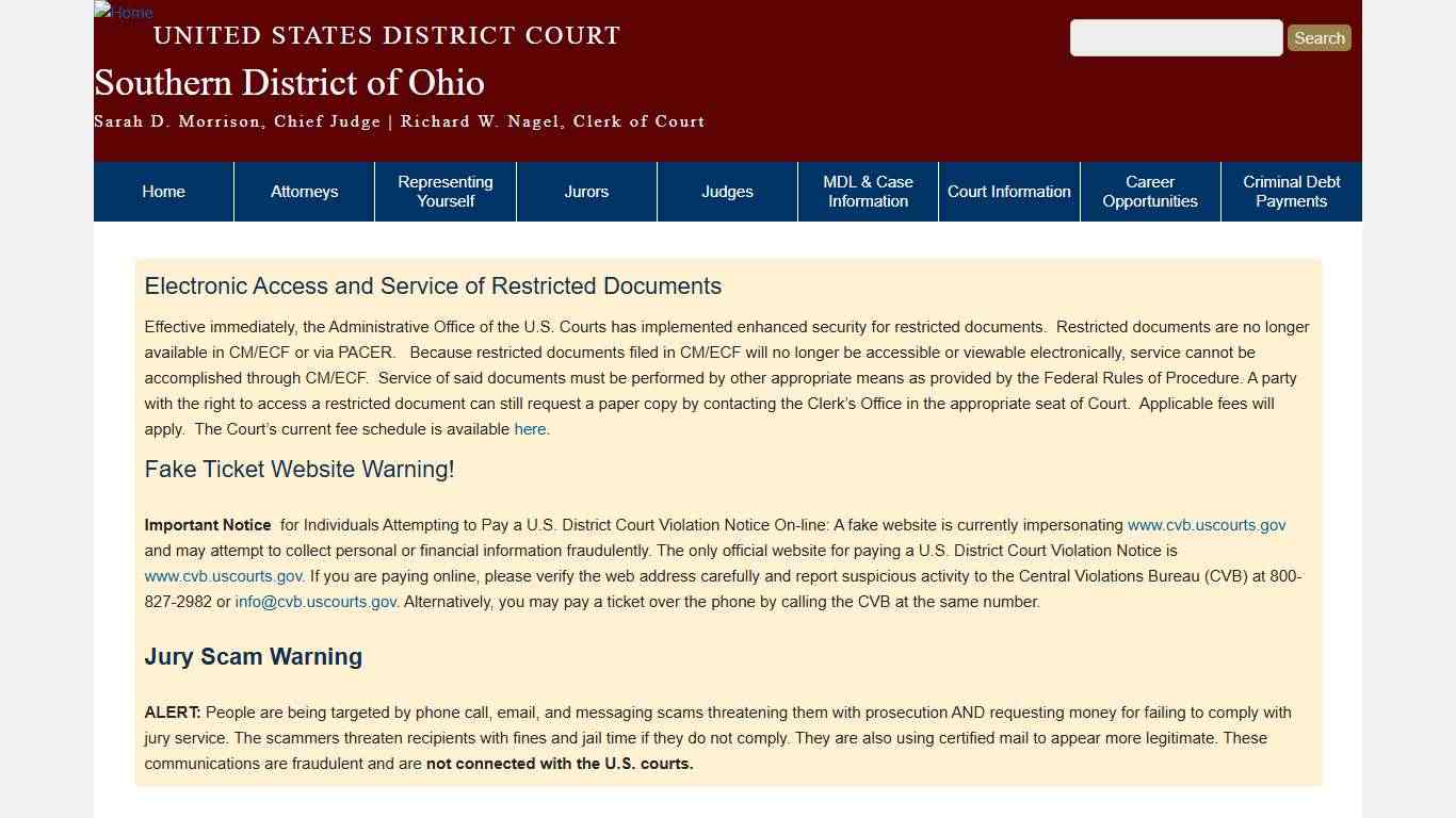 Southern District of Ohio | United States District Court